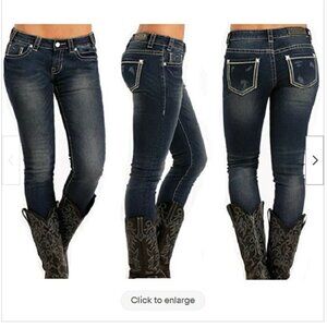 Rock & Roll Cowgirl Mid-Rise Heavy Stritch Skinny - 30